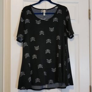 LulaRoe Cat Pattern Perfect Tee